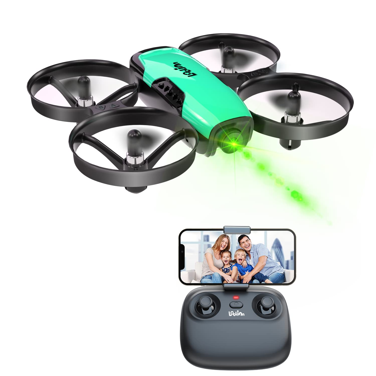 Loolinn drone for kids with 90-degree camera tilt for creative shots.