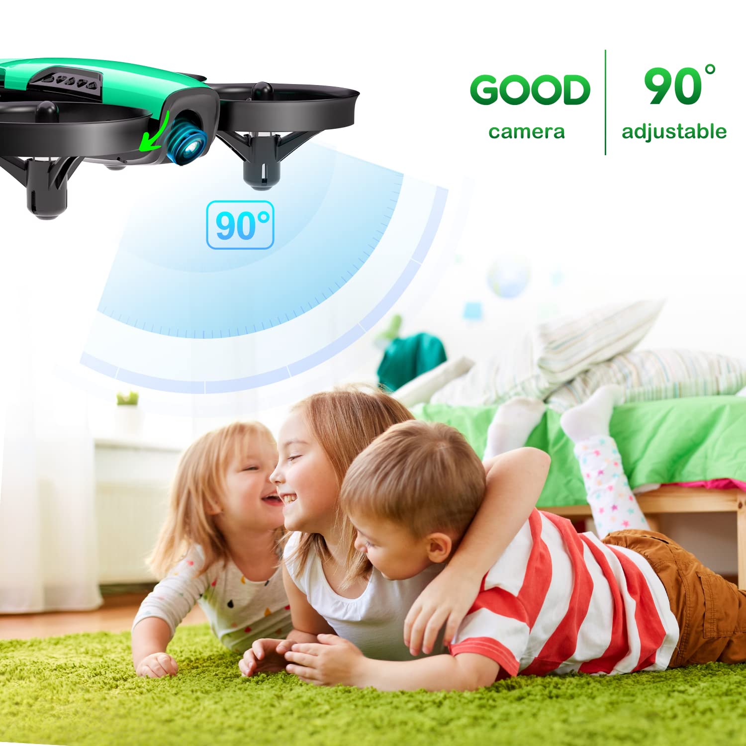 Loolinn mini RC quadcopter offers easy control for beginners.