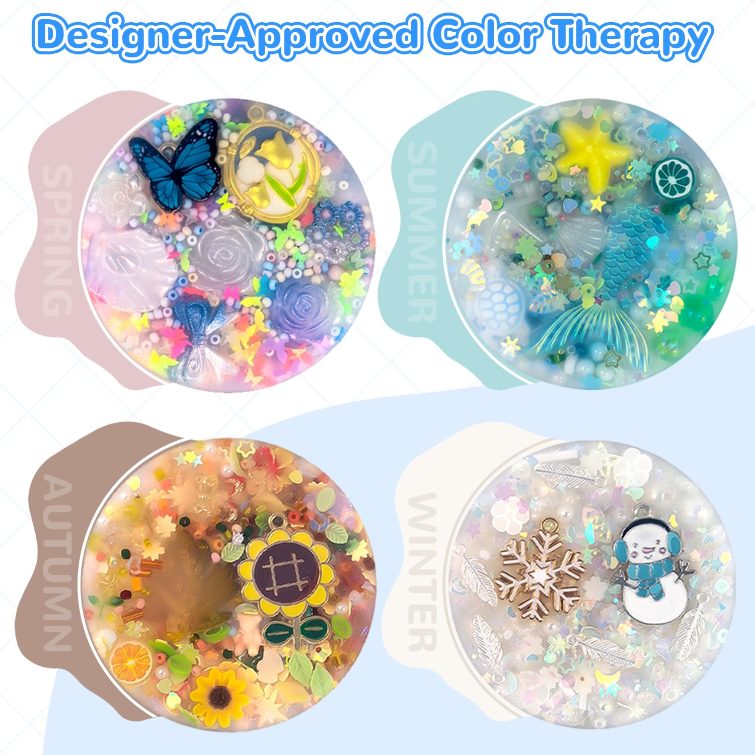 LOOMI winter theme pad with pearl beads and snowflakes for cooling stress relief.