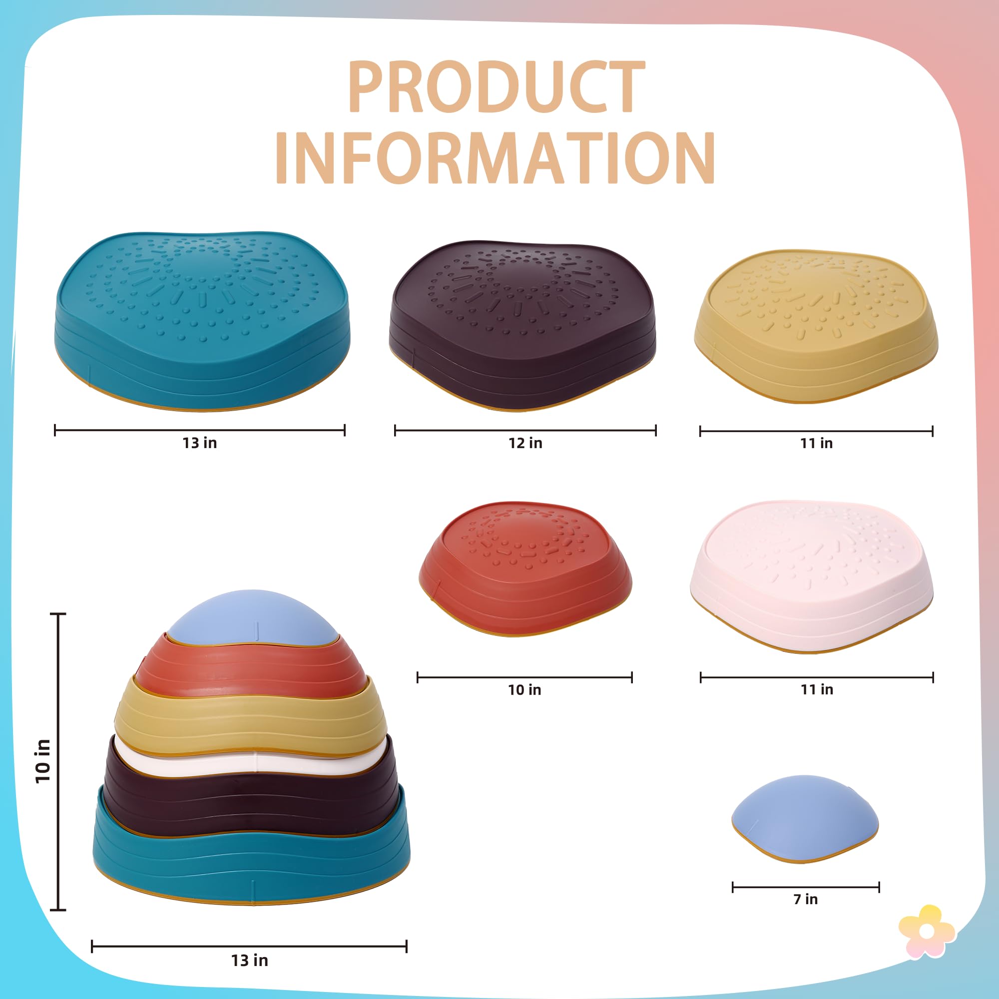 LoomLark balance stepping stones with non-slip bottom prevent sliding