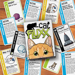 Looney Labs Cat Fluxx empty-food-bowl creeper adds relatable humor.