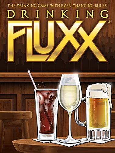 Looney Labs Drinking Fluxx deck of spill-proof cards for lively play.