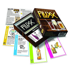 Looney Labs Drinking Fluxx in action with friends around the table.