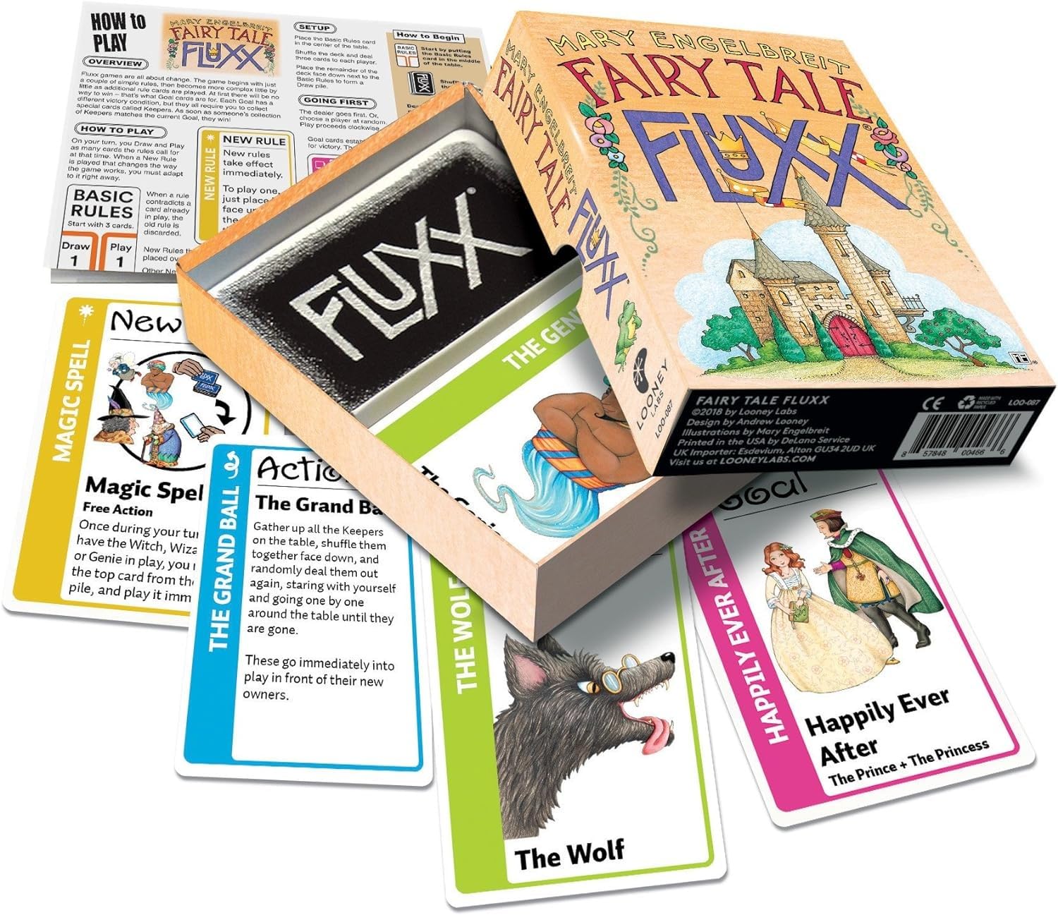 Looney Labs Fairy Tale Fluxx Rule card illustrating changing Keeper goals and actions