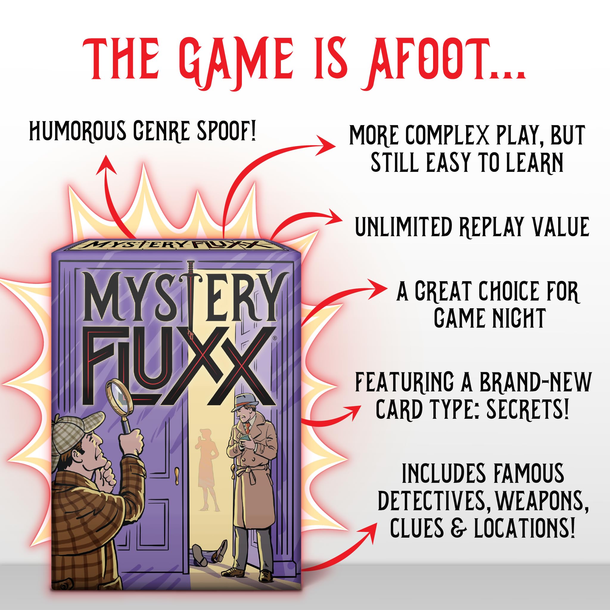 Detective roles in Looney Labs Mystery Fluxx support flexible strategy