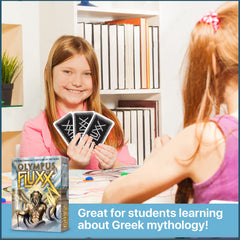 Looney Labs Olympus Fluxx Mount Olympus setting adds immersive atmosphere.