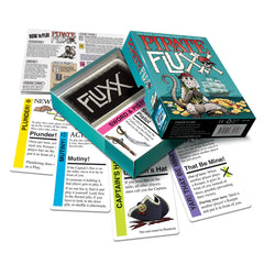 Looney Labs Pirate Fluxx play area inviting friends to start a game night