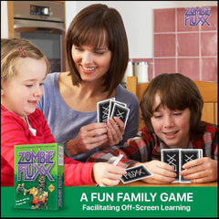 Looney Labs Zombie Fluxx Creeper attack card in action during play.