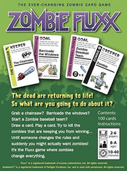 Looney Labs Zombie Fluxx Creeper card in play adds chaos and strategy.