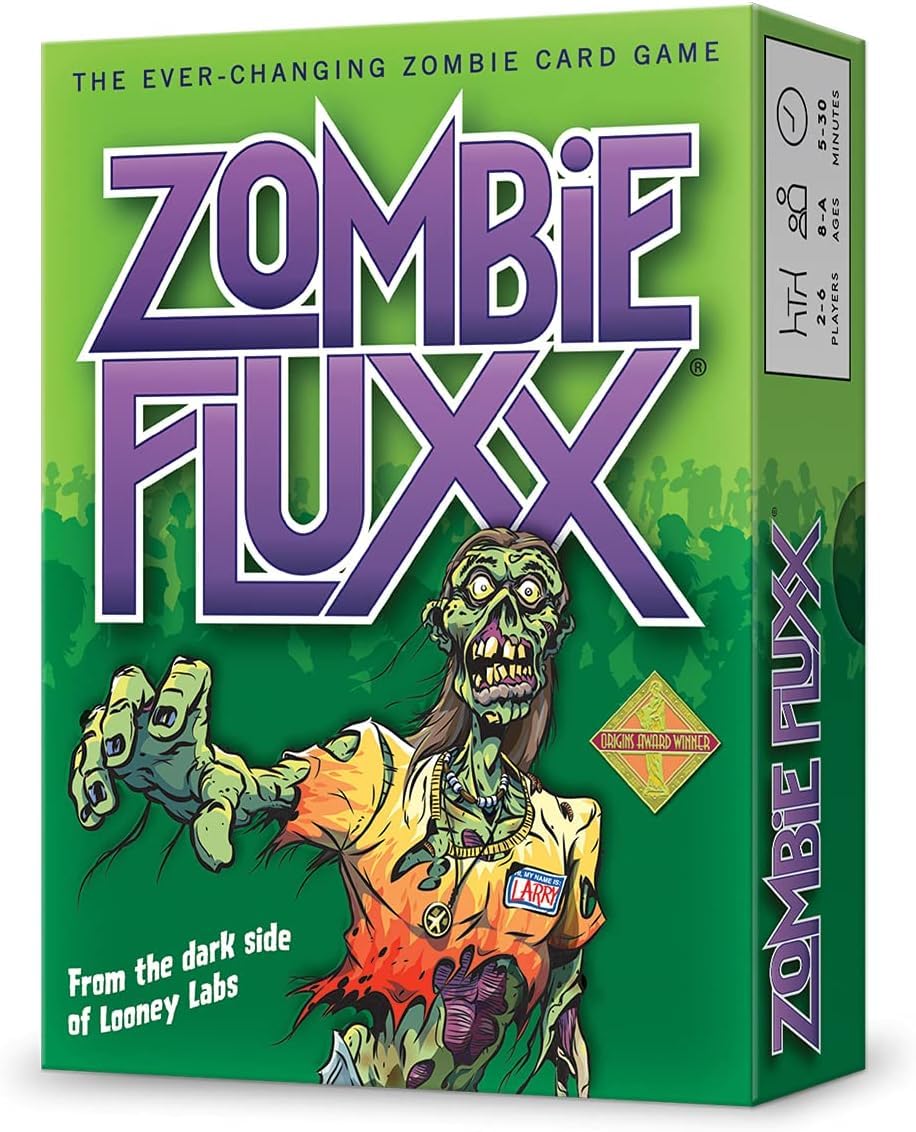 Looney Labs Zombie Fluxx front card display sparks excitement and curiosity.
