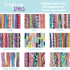 Loopdedoo Deluxe color palette of 18 colors inspires vibrant combinations.
