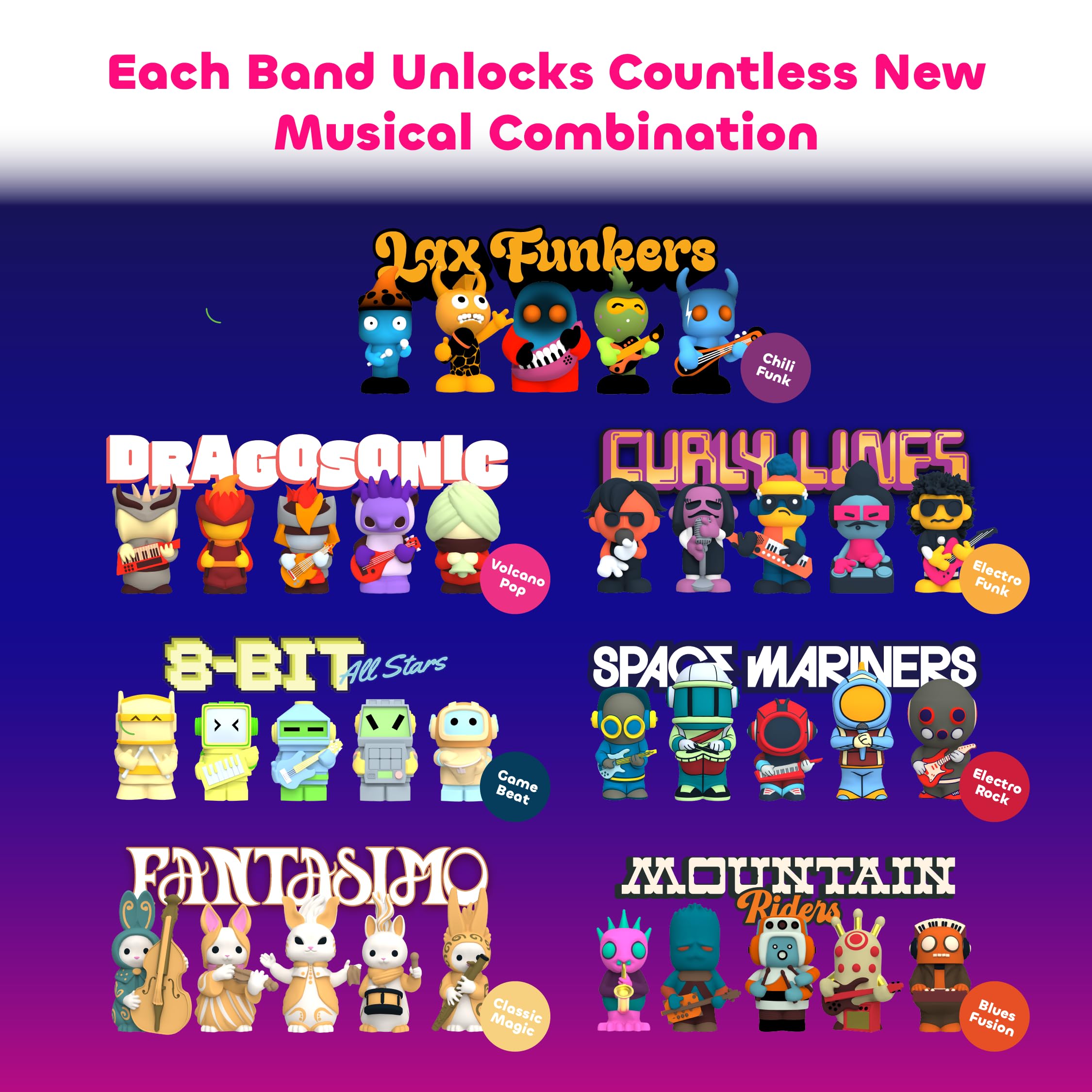 Compatible with all LOOPS Lab collectible characters for diverse musical styles.