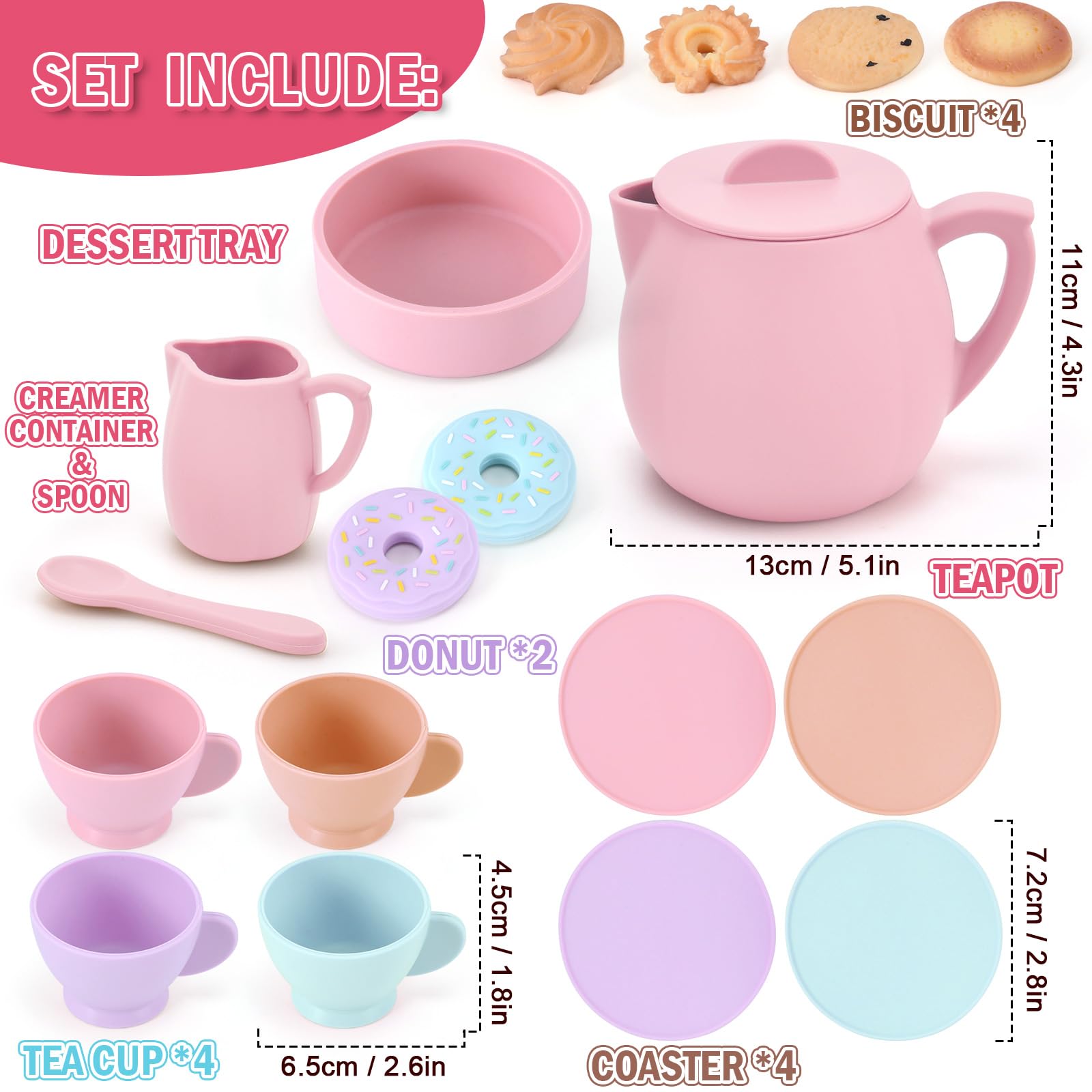 Lorfancy plastic cookies and silicone donuts for sharing with friends