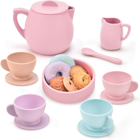 Lorfancy silicone teapot with lid for safe pretend tea parties
