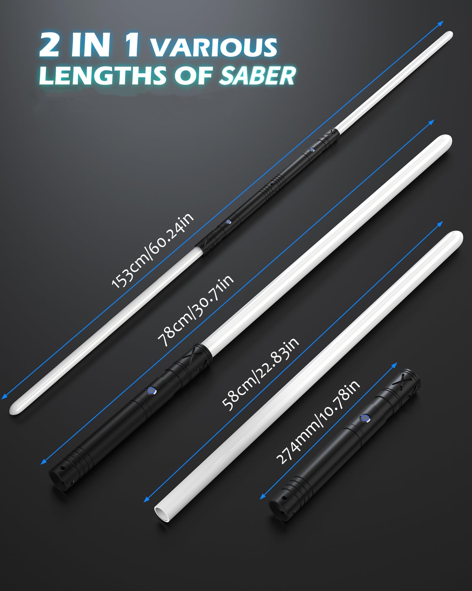 Rechargeable 2000mAh battery in Lorsaberus light saber for long play sessions
