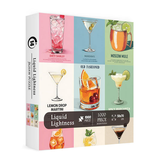 Lorvonis cocktails puzzle cover displays vibrant beverage art for a relaxing evening