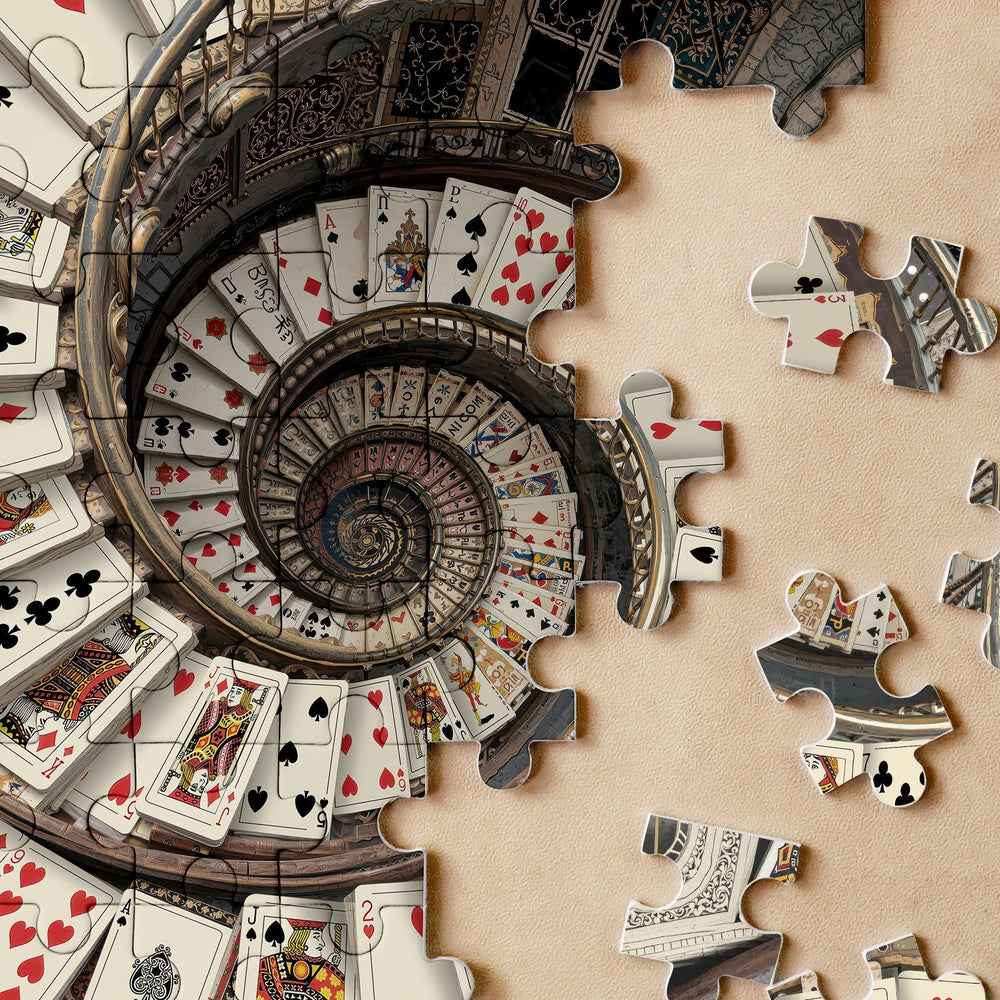 Lorvonis dreamlike illusion spiral staircase image showcases imaginative card art.