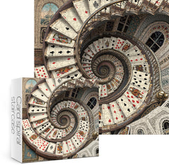 Lorvonis fantasy playing card puzzle closeup highlights vibrant colors and intricate details.