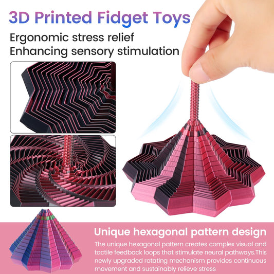 Losaria 3D-printed fidget star highlighting the intricate design.