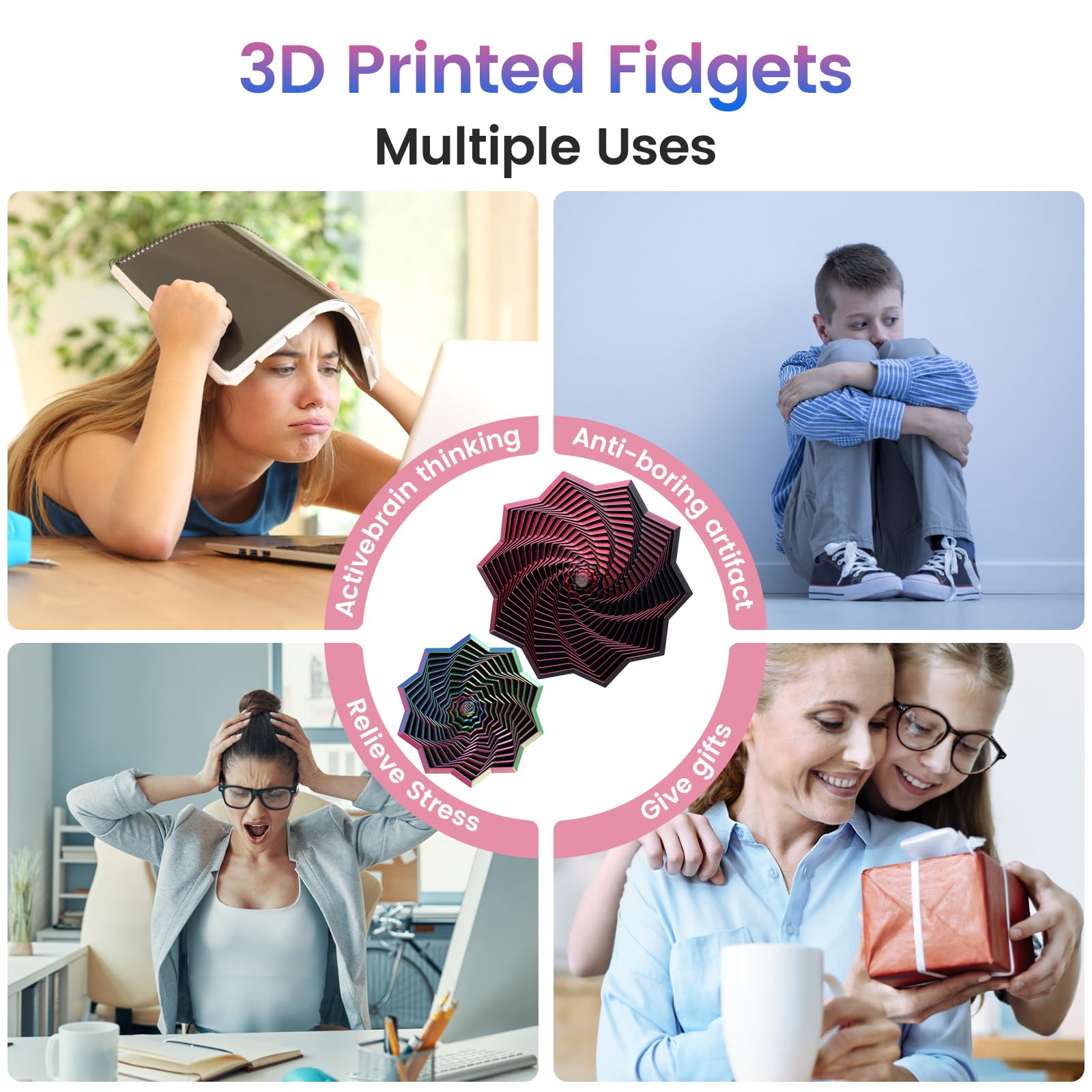 Losaria whirling spiral star in vibrant colors for tactile play.