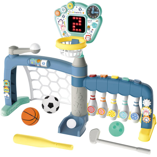 Losbenco 5-in-1 toddler hoop backboard setup for indoor play sessions