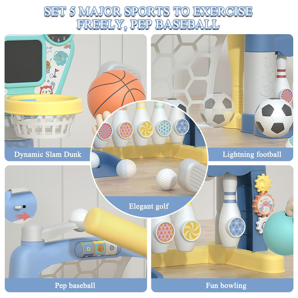Losbenco 5-in-1 toddler hoop baseball swing to build arm movement