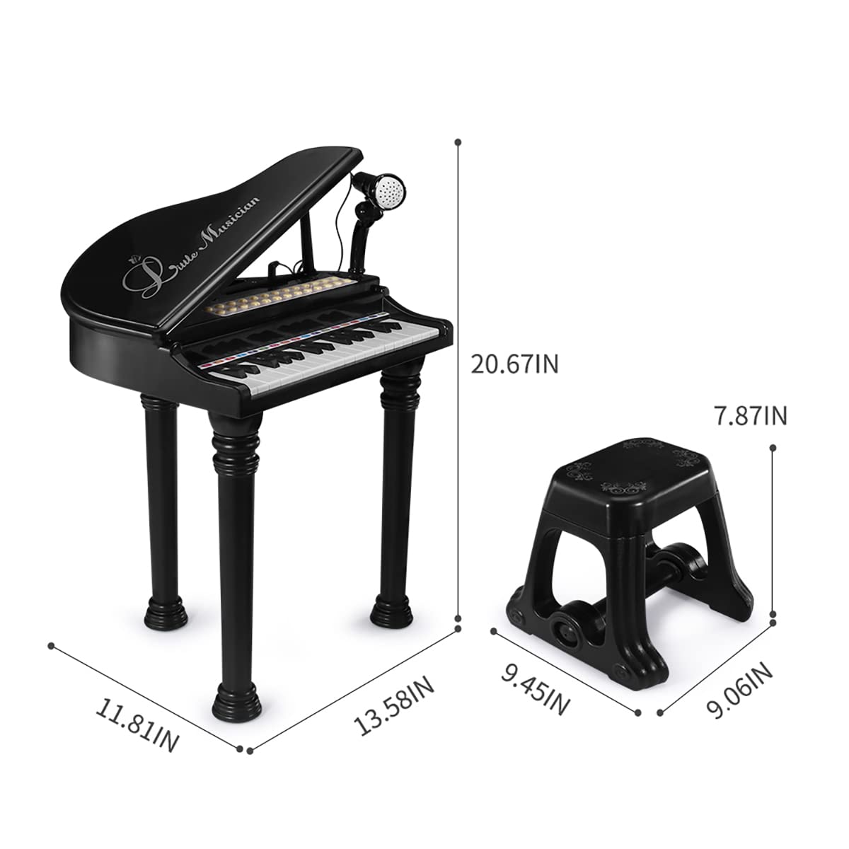 Losbenco Kids Piano stable legs reduce tipping during play
