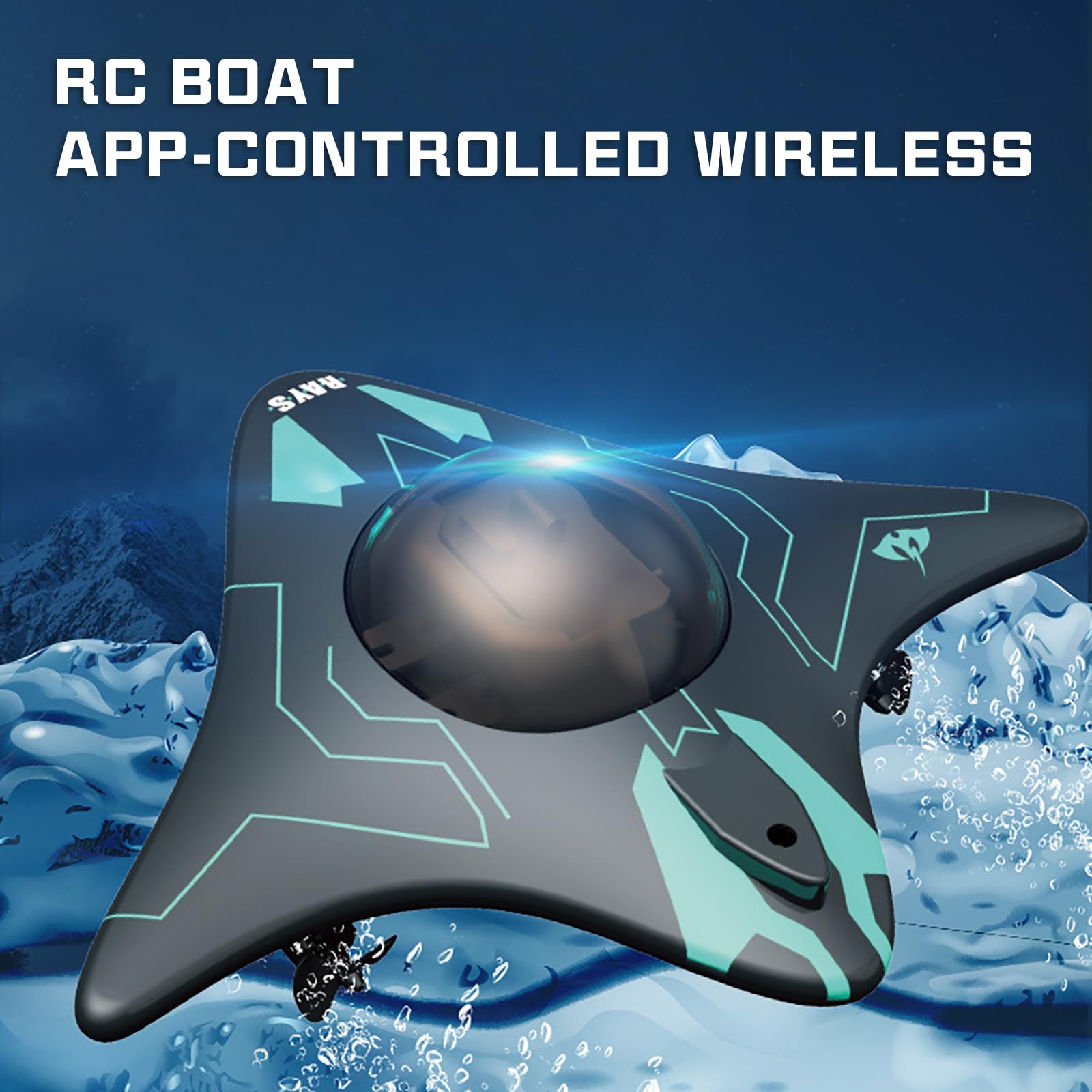 Losbenco RC Boat with Camera app control interface demonstrates mobile motion mode for hands-free steering.