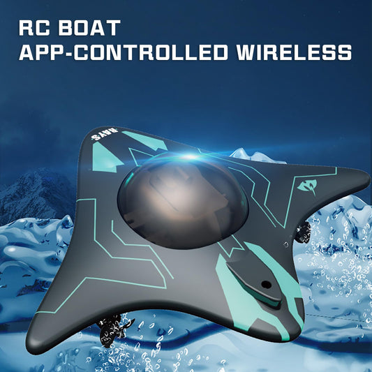 Losbenco RC Boat with Camera app control interface demonstrates mobile motion mode for hands-free steering.