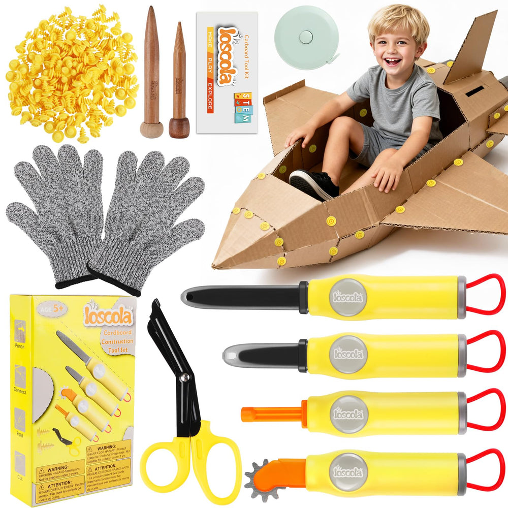 Loscola cardboard cutter safety saw with protective blades for kids