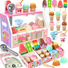 Loscola ice cream counter with bright colors, ideal for imaginative shop play