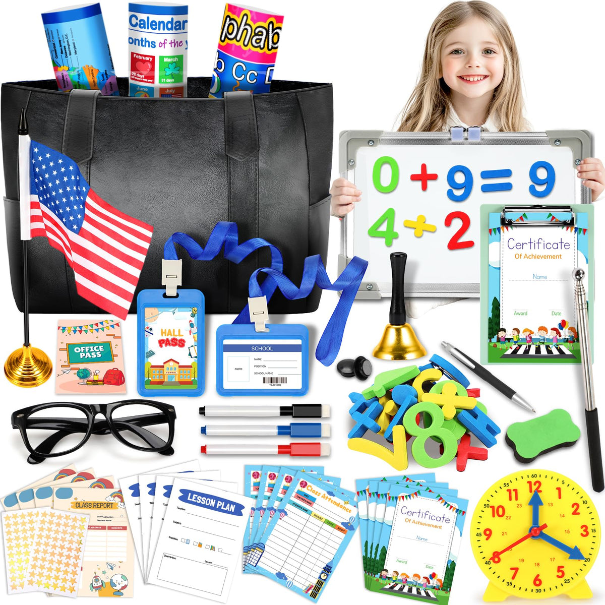 Loscola pretend play set: teacher bag enhances organized classroom pretend play