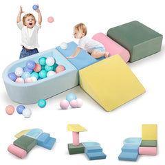 LOSEEF 5-piece blue stair block for safe indoor climbing and gross-motor play.