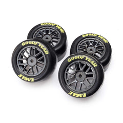 Losi Goodyear Eagle mounted tires, soft compound, ideal for NASCAR GROM on low-grip tracks