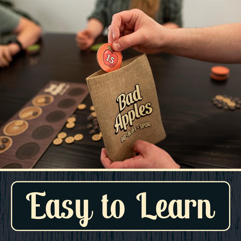 Lost Boy Entertainment Bad Apples apples and value tokens displayed for strategic play.