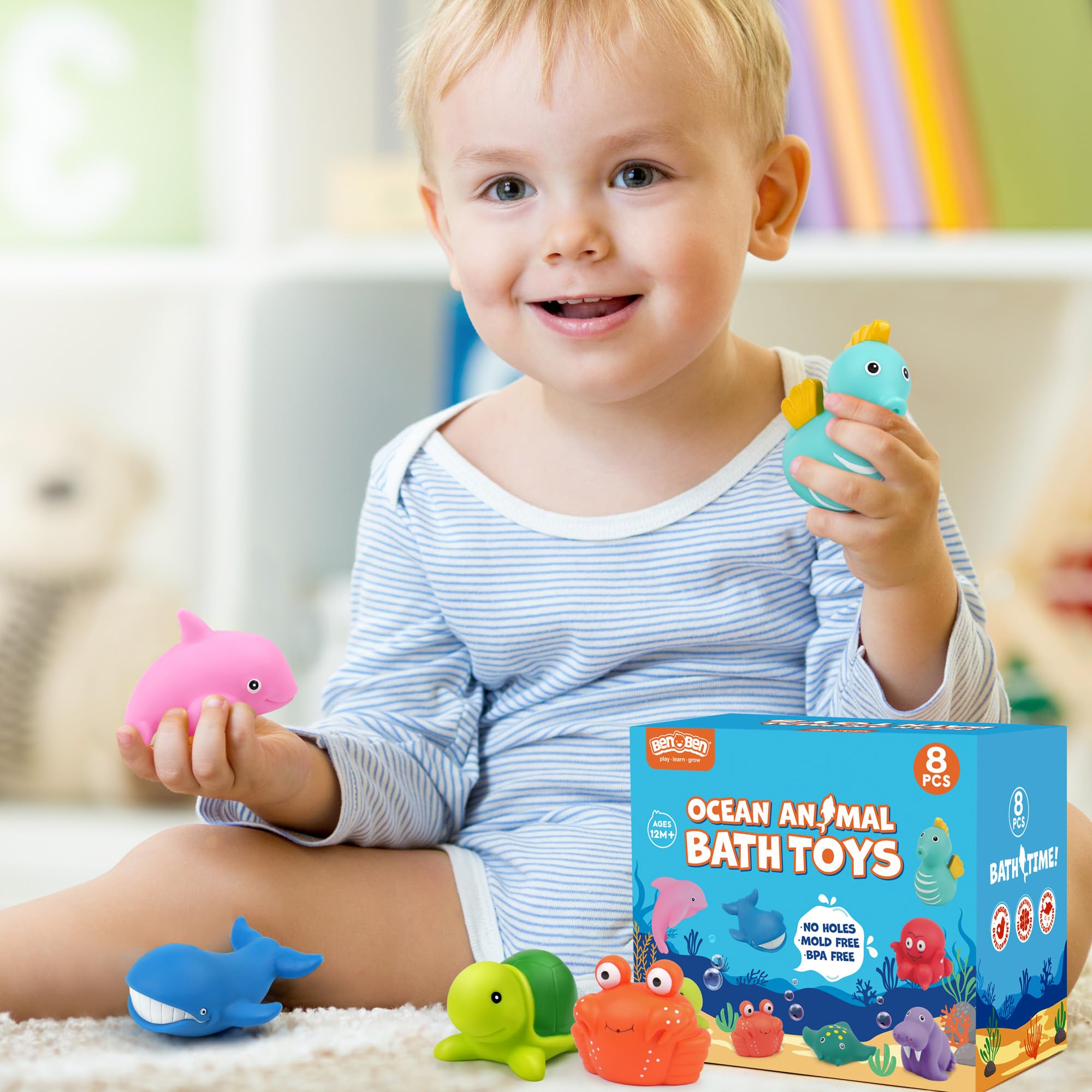 LotFancy seahorse bath toy cute design boosts water play