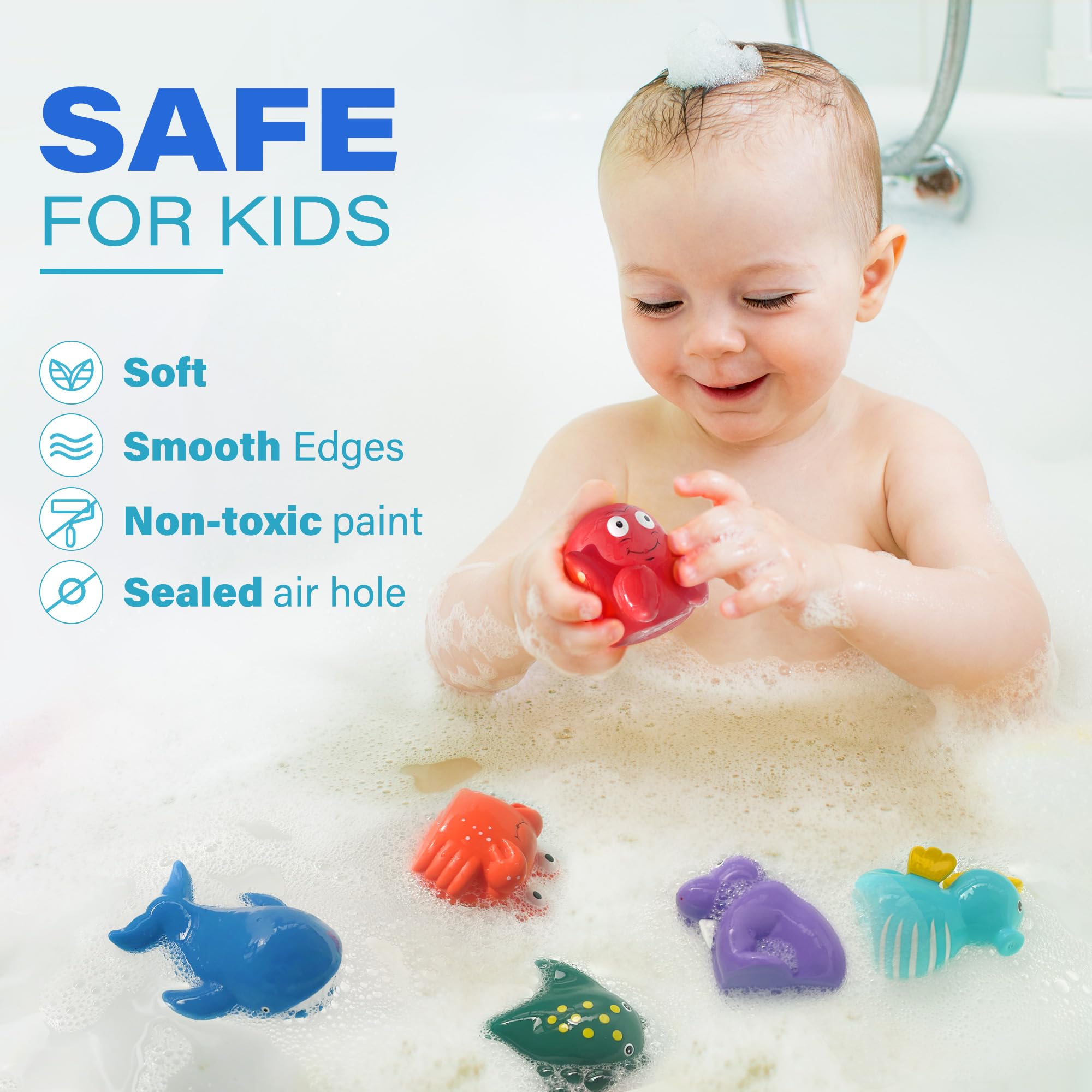 LotFancy turtle bath toy squeezable for motor play