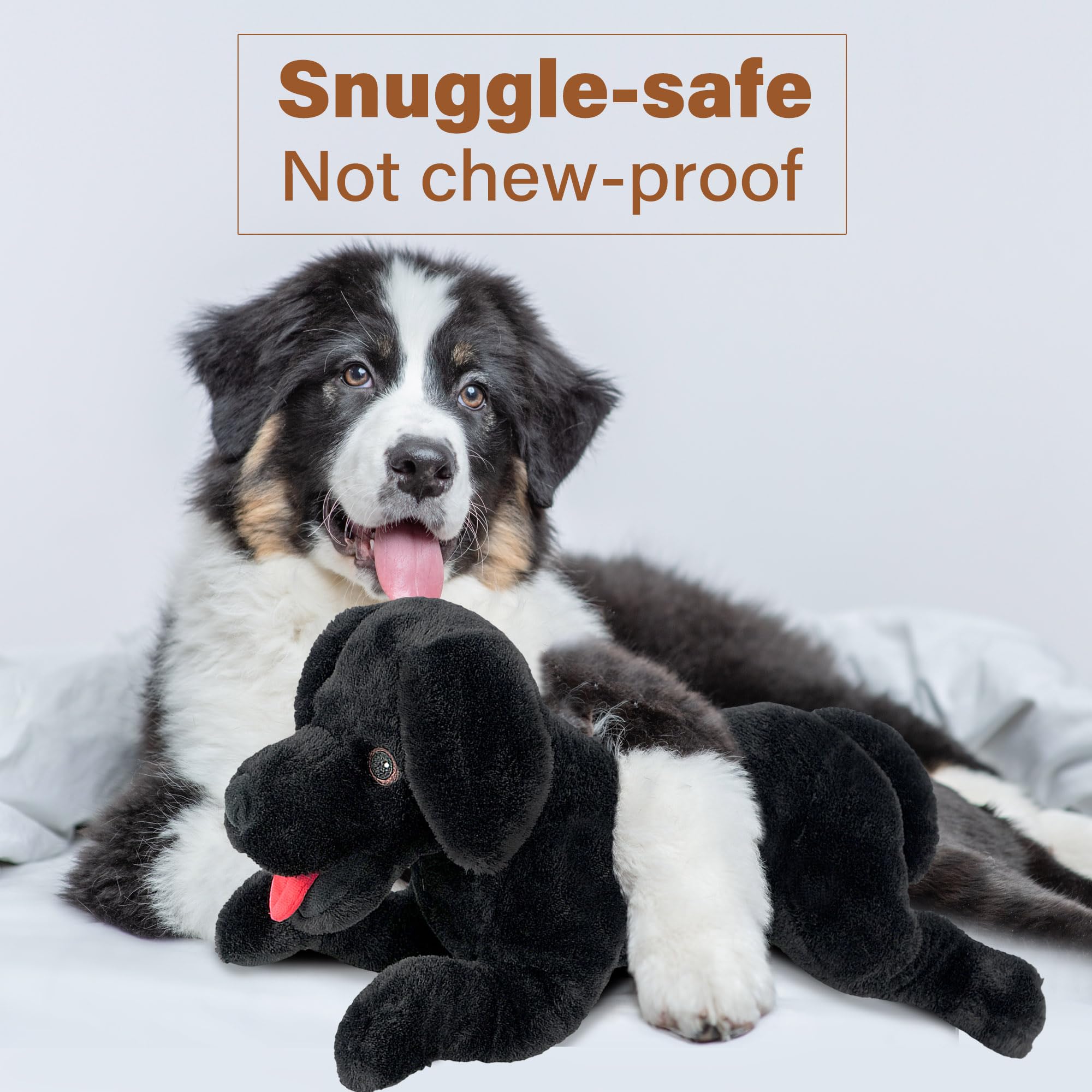 LotFancy black lab plush side view highlighting its lifelike silhouette for storytelling.