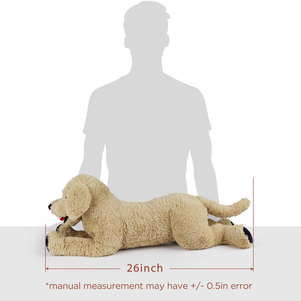 LotFancy golden retriever plush with soft fur, ideal for hugs and comfort