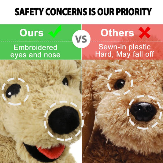 LotFancy puppy plush face close-up showing soft fur and friendly expression for cuddling