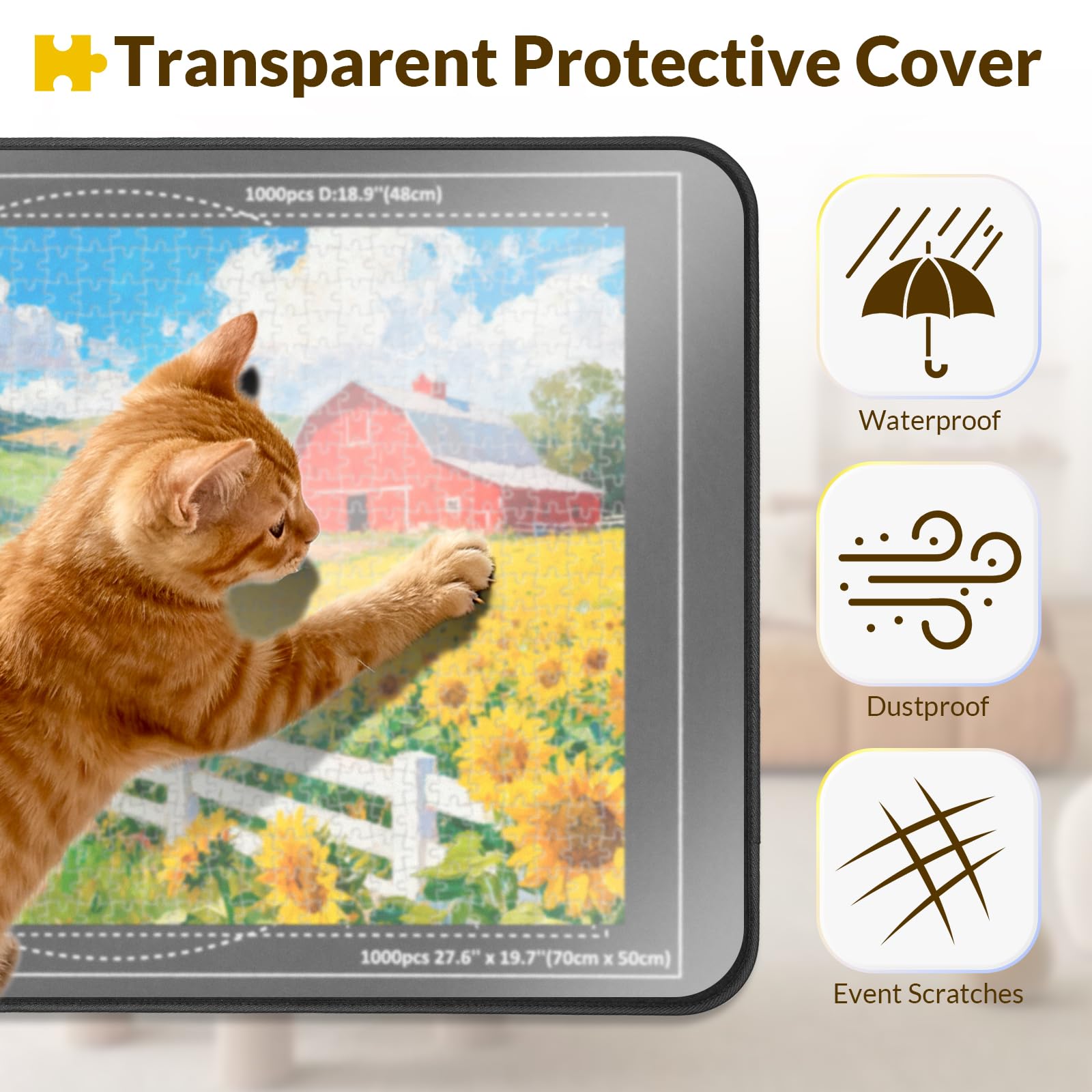 LOTMOFUN puzzle keeper cover protects progress from dust and spills