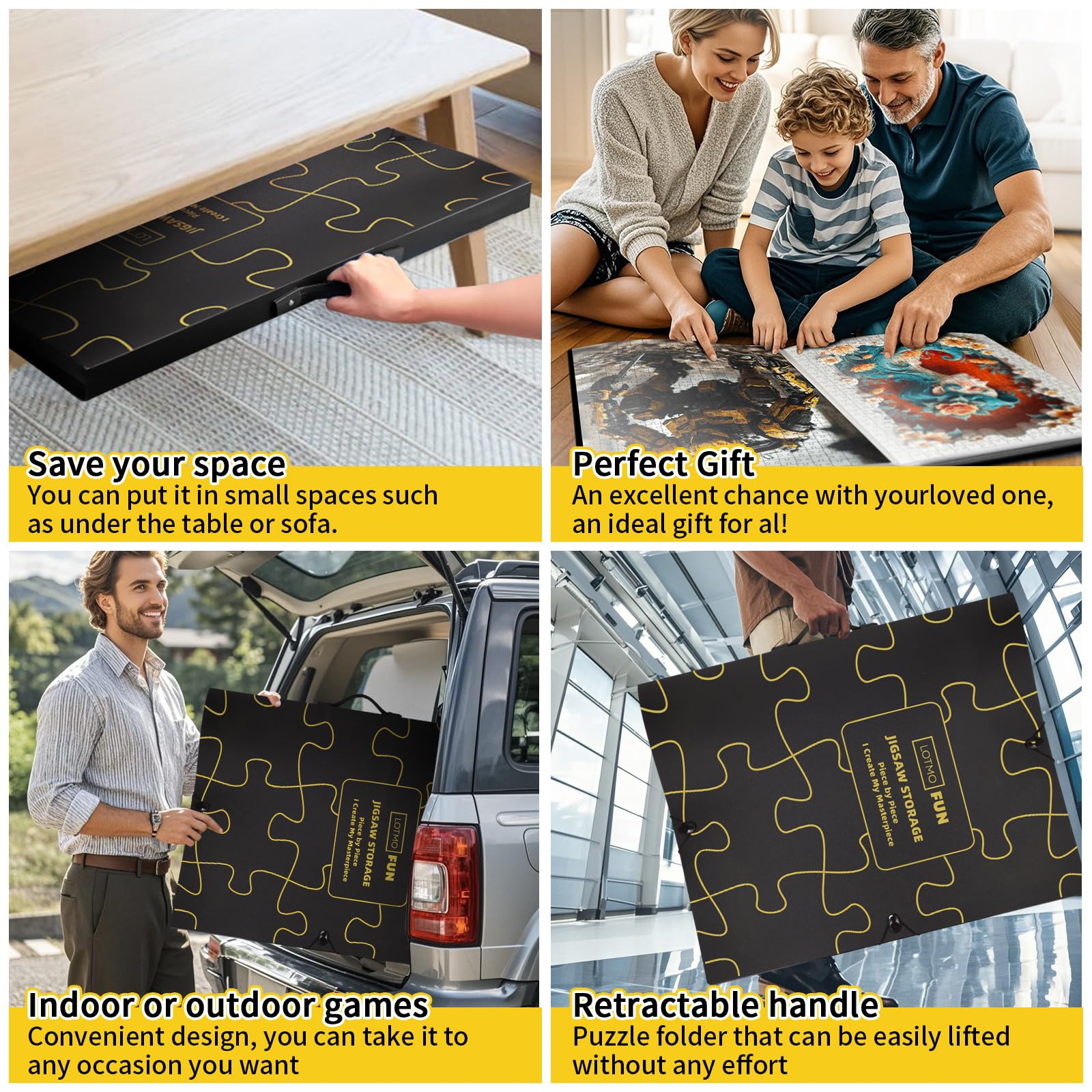 LOTMOFUN Puzzle Folder shows open-pocket layout for easy insertion.
