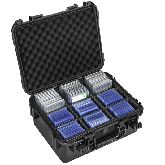 LOTOCASE front view of graded-cards case with rugged shell protection
