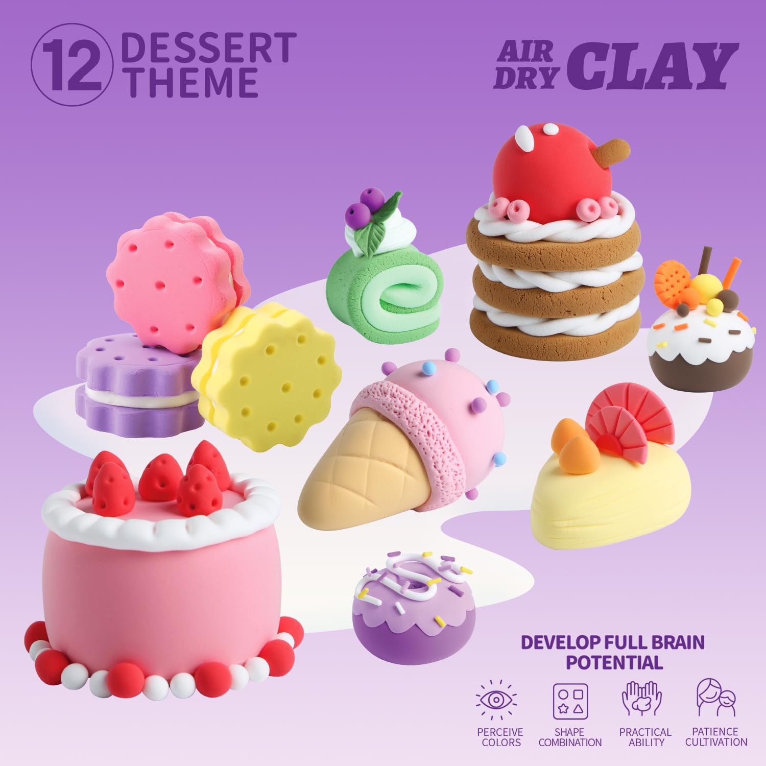 LOUFOR air-dry clay dries in the air without baking, ideal for home or classroom