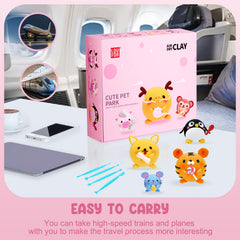 LOUFOR air-dry clay kit kids crafting session, home-friendly and mess minimal.