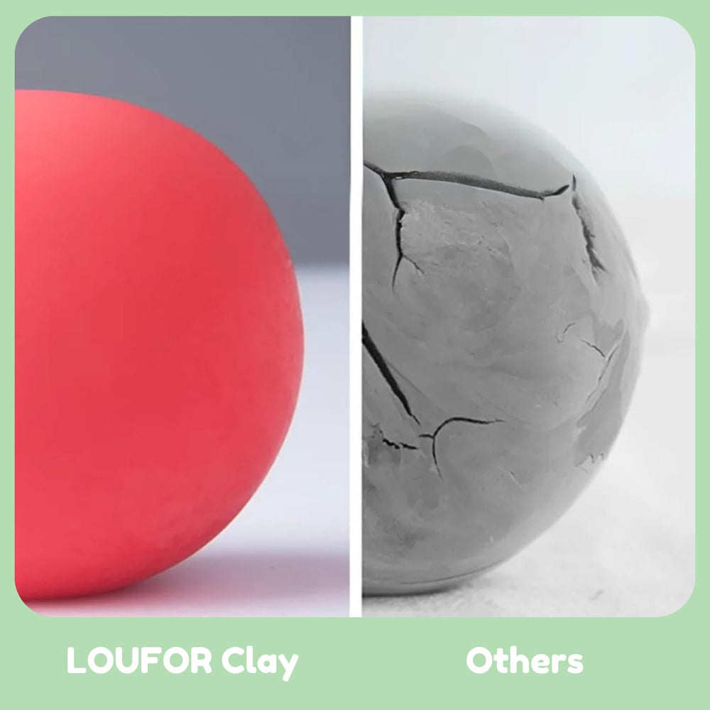LOUFOR safety-certified clay emphasizes non-toxic, child-friendly crafting at home.