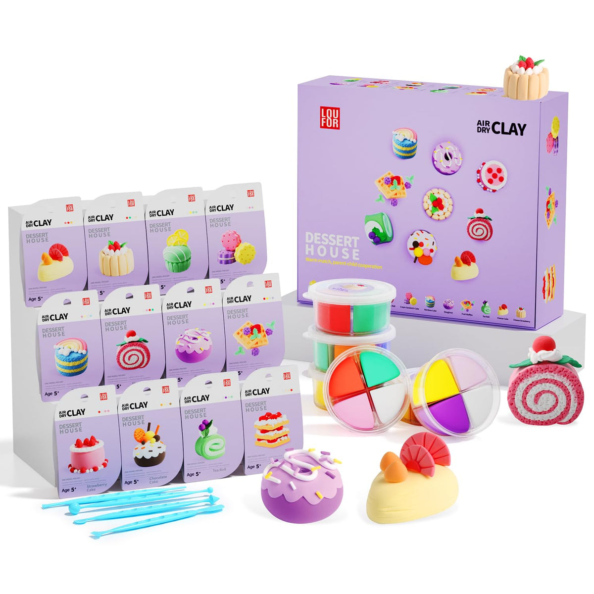 LOUFOR air dry clay kit packaging box for easy gifting and storage