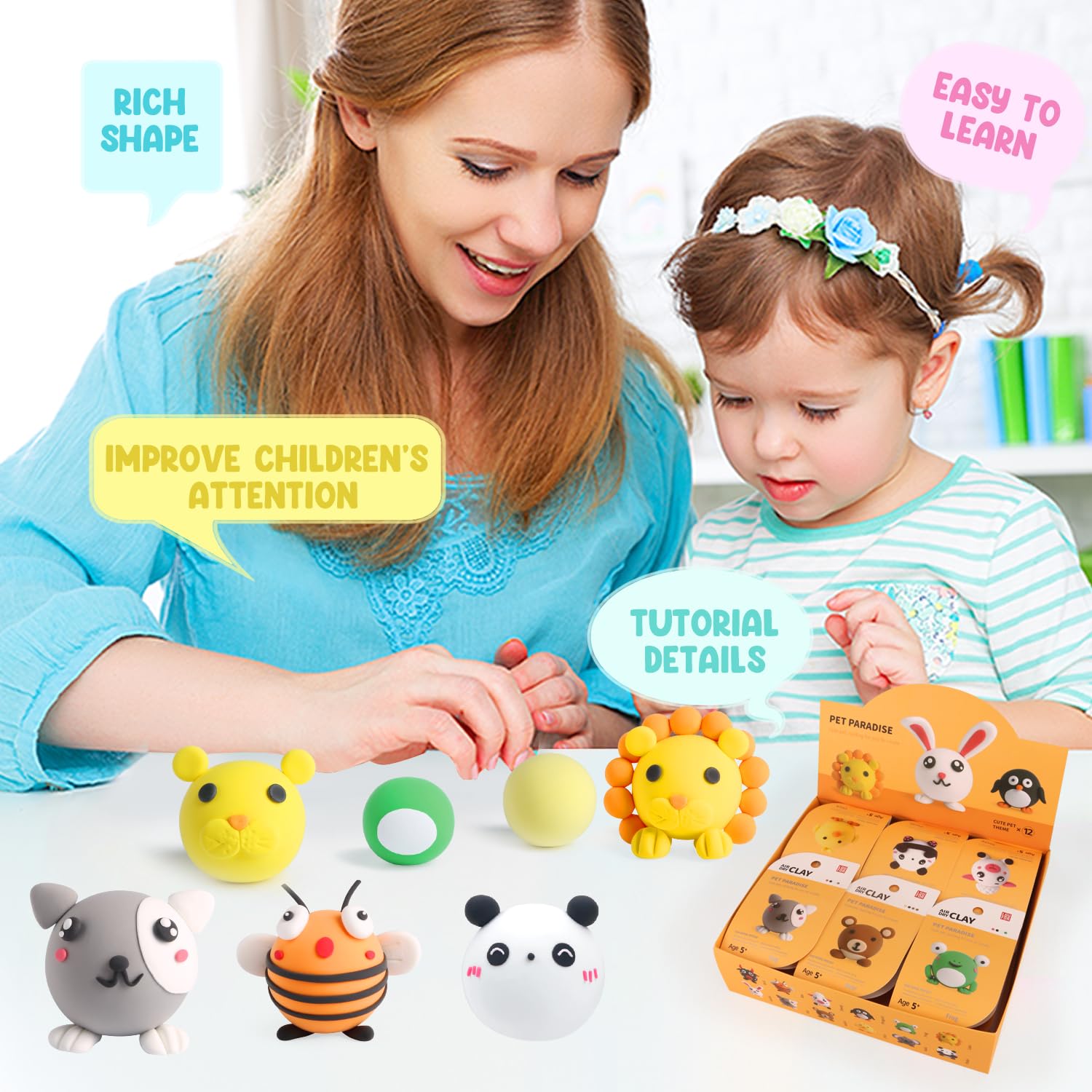 LOUFOR air-dry clay kits tools included for easy sculpting.