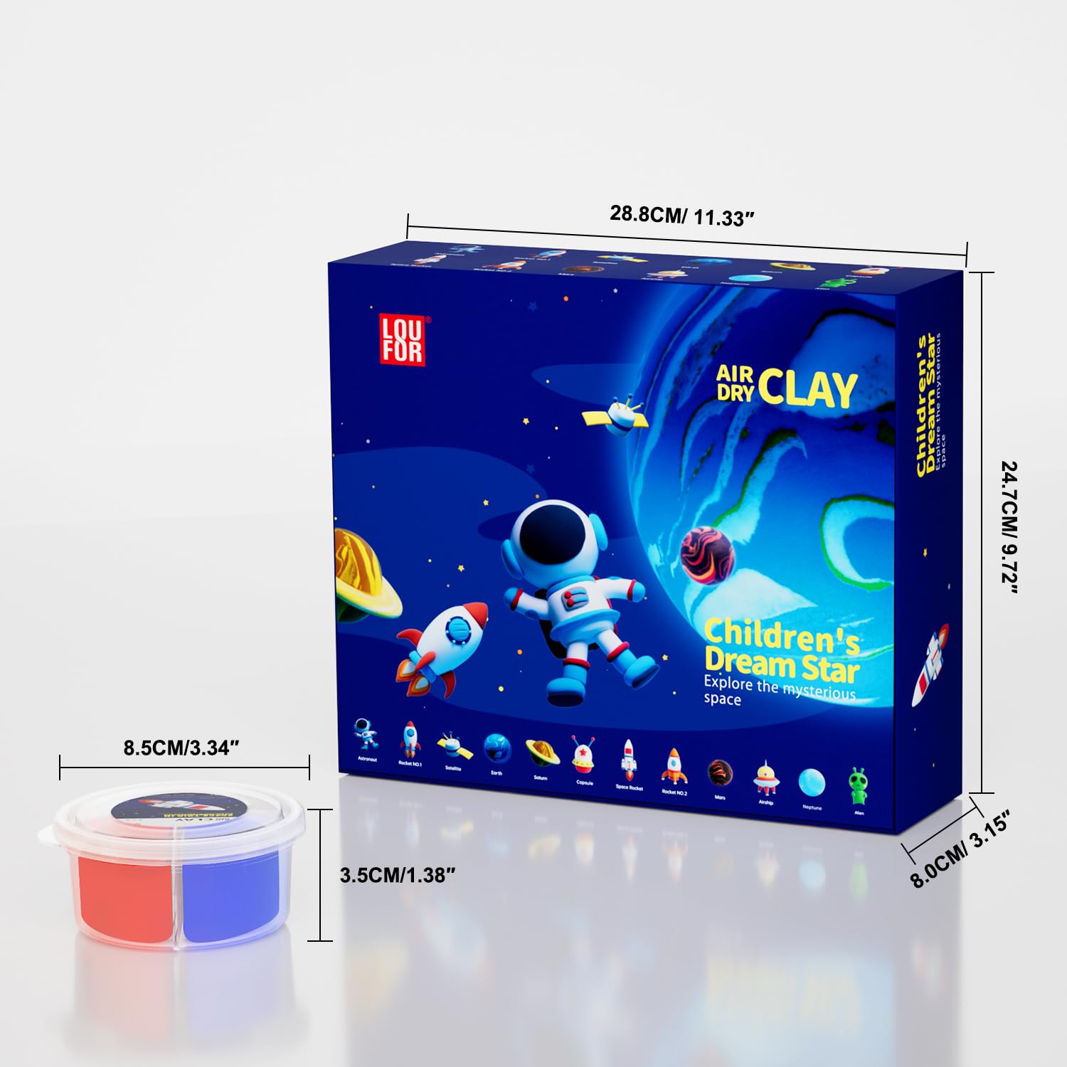 LOUFOR color-rich clay sets enable diverse models and crafts.