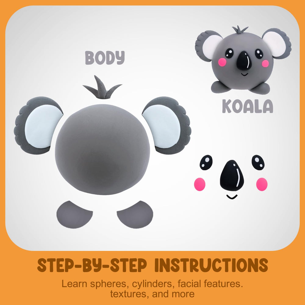 LOUFOR project tutorials guide kids through step-by-step clay creations.